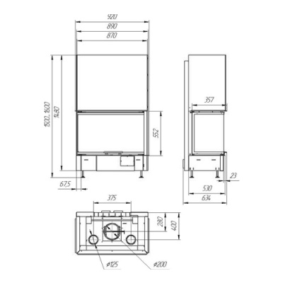 Каминная топка Экокамин ДЕЛЬТА 800 три стекла Каминная топка Экокамин ДЕЛЬТА 800 три стекла