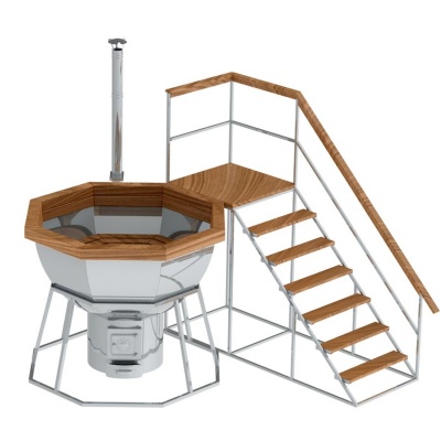 Банный чан 8 граней на подставке с печью AISI 430