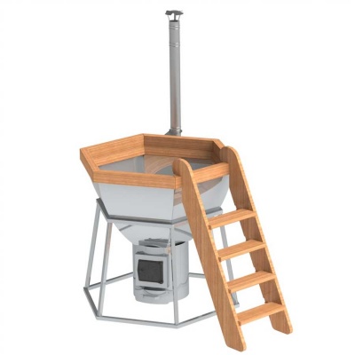 Банный чан 6 граней на подставке с печью AISI 430