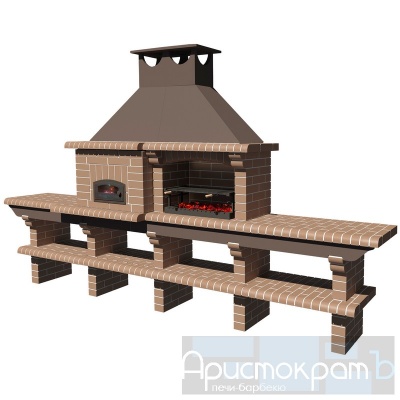 Кирпичное барбекю АРИСТОКРАТЪ 736 с печью Кирпичное барбекю АРИСТОКРАТЪ 736 с печью
