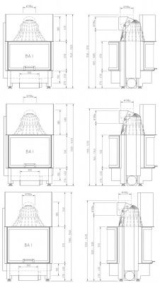 Каминная топка Schmid Ronda FD 6745 h (туннельная версия)
