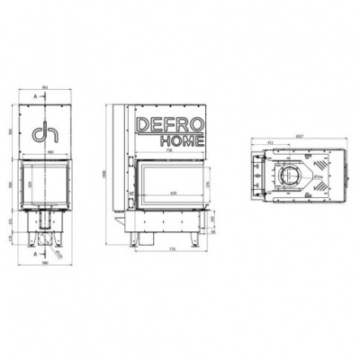 Топка Defro Home Intra SM U G, 10 кВт, 580/550/775мм, гильотина Топка Defro Home Intra SM U G, 10 кВт, 580/550/775мм, гильотина