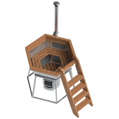 Банный чан 6 граней на подставке с печью AISI 430