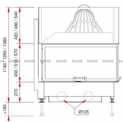 Каминная топка Schmid Ekko R 10057 h