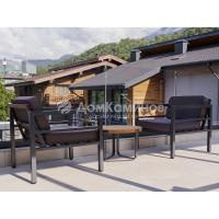 Кресло 4SIS Эстелья, каркас алюминий темно-серый муар, ткань темно-серая 027