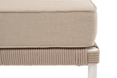 Модульная угловая лаунж-зона 4SIS Канны из роупа, со столом Диего (молочный), цвет бежевый