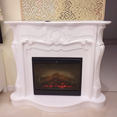 Портал Грация белая с очагом Симфони 26