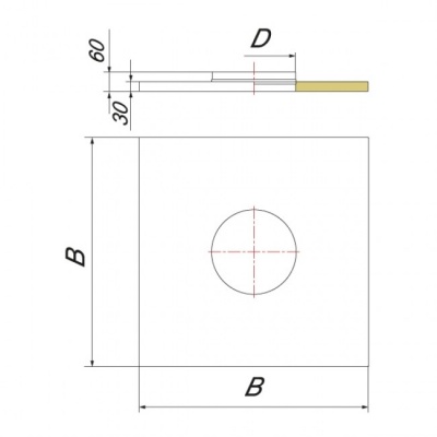 Фланец с изоляцией Вулкан 800х800 на трубу V50R D200/300, нерж