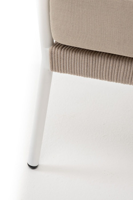 Кресло 4SIS Диего Каркас белый муар, роуп бежевый круглый, ткань бежевая 035 Кресло 4SIS Диего Каркас белый муар, роуп бежевый круглый, ткань бежевая 035