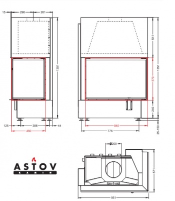 Каминная топка АСТОВ П2С 8457