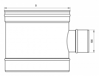 Тройник редукционный 90° K Grill'D ОС 0,5мм (D280-(100H)) черный Тройник редукционный 90° K Grill'D ОС 0,5мм (D280-(100H)) черный
