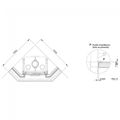 Каминная облицовка Palazzetti Andria, угловая