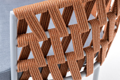 Стул 4SIS Диего из роупа Цвет: светло-серый шагрень, оранжевый меланж, светло-серый Стул 4SIS Диего из роупа Цвет: светло-серый шагрень, оранжевый меланж, светло-серый