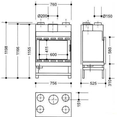 Каминная топка SUPRA Temporis 3D Каминная топка SUPRA Temporis 3D