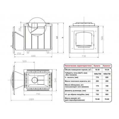 Печь для бани дровяная ИнжКомЦентр ВВД Калита