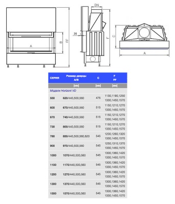 Каминная топка Kobok Horizont 1570 VD
