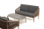 Лаунж-зона 4SIS Канны 4-местная из роупа со столом Верона (серый гранит), каркас коричневый, роуп коричневый