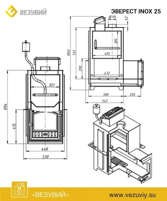 Печь для бани из нерж. стали Эверест INOX 25 (280)