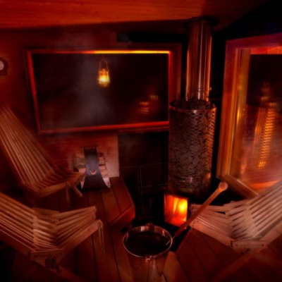 Дровяная печь для сауны IKI Kivi (дверца открывается направо)