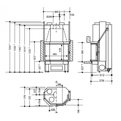 Каминная топка SUPRA Saphir 1721 Каминная топка SUPRA Saphir 1721