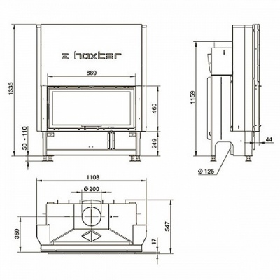 Каминная топка Hoxter HAKA 89/45h