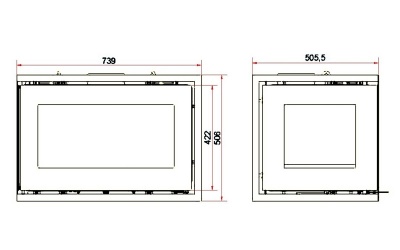 Каминная топка RAIS 500-2 L/R Каминная топка RAIS 500-2 L/R