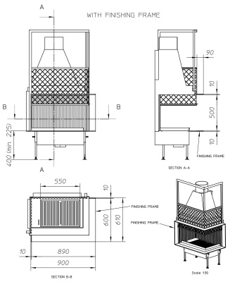Топка Metalfire Universal MF 800-50 W 2S R