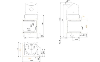 Каминная топка Brunner Eck-Kamine EК 42/42/42