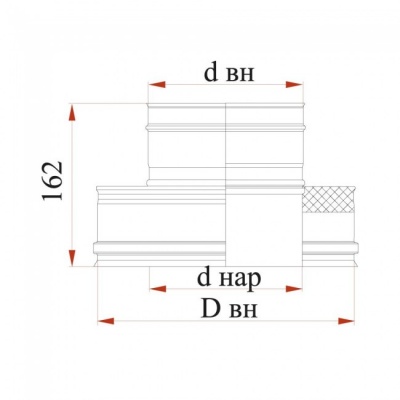 Переходник Дымок 0.8 мм с изоляцией, термо-моно, d=250 мм