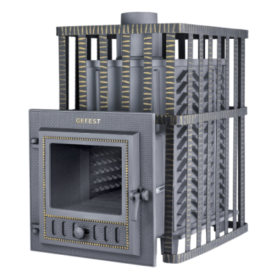 Печь для бани чугунная Гефест ЗК в сетке 30 (М)