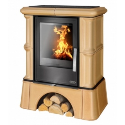 Печь-камин ABX BAVARIA EXclusive, кафельный цоколь - вставка Orion (табак)