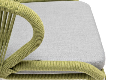 Стул 4SIS Милан из роупа, Каркас светло-серый муар, роуп салатовый меланж, ткань светло-серая