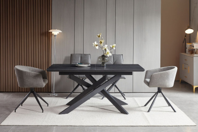 Интерьерный раздвижной стол 4SIS Марс Цвет: черный матовый