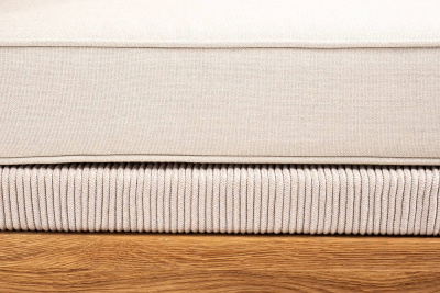 Угловой модуль 4SIS Канны из роупа, основание дуб, роуп бежевый круглый, ткань бежевая 052