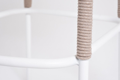 Стул барный 4SIS Марсель из роупа Цвет: белый муар, бежевый