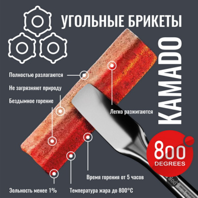 Угольные брикеты Kamado 800 Degrees Kamado Pini-Kay, коробка 10 кг