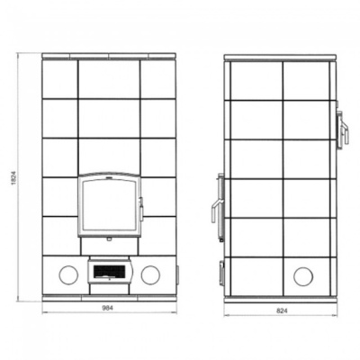 Печь-камин NunnaUuni Aino Duo 180-1