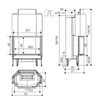 Каминная топка SUPRA Cristal II 401 B N