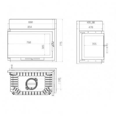 Каминная топка Echa Tech Font/800 18 кВт, угловое стекло