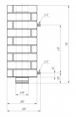 Теплообменник Grill'D Retro ЖС 0,8мм (D115)
