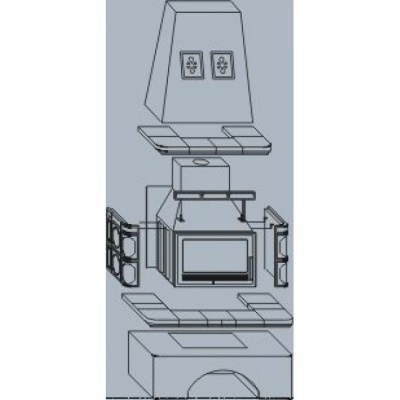Печь-камин ABX LAPONIE, с теплообменником (коричневый)