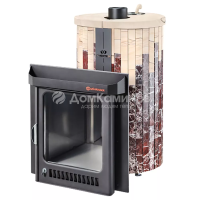 Дровяная печь Ферингер Малютка ПФ в облицовке Россо Леванте+"Окаменевшее дерево", до 18 м³ Дровяная печь Ферингер Малютка ПФ в облицовке Россо Леванте+"Окаменевшее дерево", до 18 м³