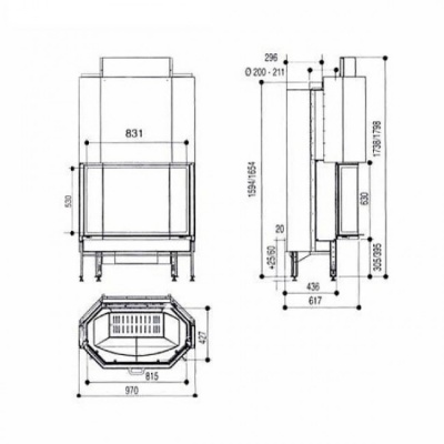 Каминная топка SUPRA Cristal II 431 BN