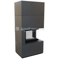 Каминокомплект FLOKI в облицовке INDIAN BLACK, угловое стекло справа