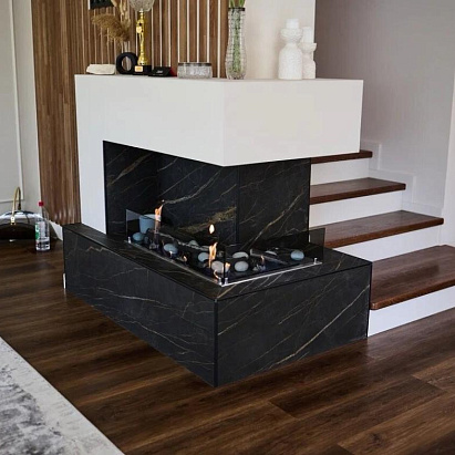 Биокамин для угловой стены