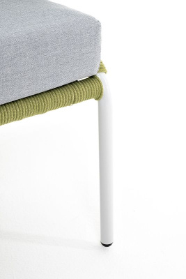 Диван 4SIS Милан 2-местный плетеный Цвет: светло-серый RAL7035 шагрень, салатовый меланж, светло-серый