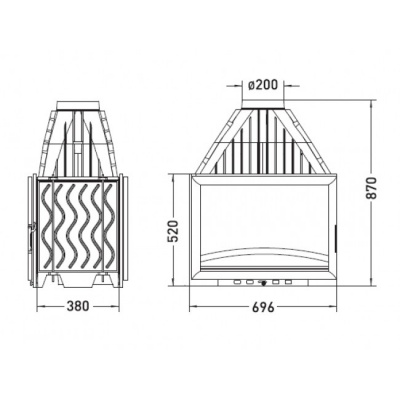 Каминная топка Invicta 700 Дабл Фейс Каминная топка Invicta 700 Дабл Фейс