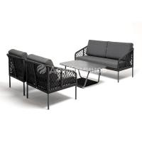 Лаунж-зона 4SIS Канны 4-местная из роупа узелкового плетения Цвет: темно-серый