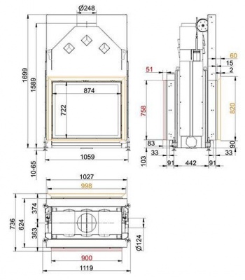 Каминная топка Brunner Stil-Kamin Tunnel 75/90 Каминная топка Brunner Stil-Kamin Tunnel 75/90