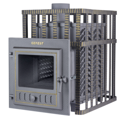 Печь для бани чугунная Гефест ЗК в сетке 25 (М)